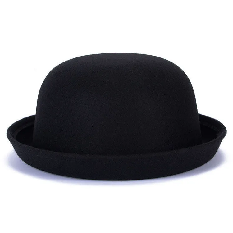 USA Magik Men Women Woolen Roll-up Brim Fedora Bowler Hat