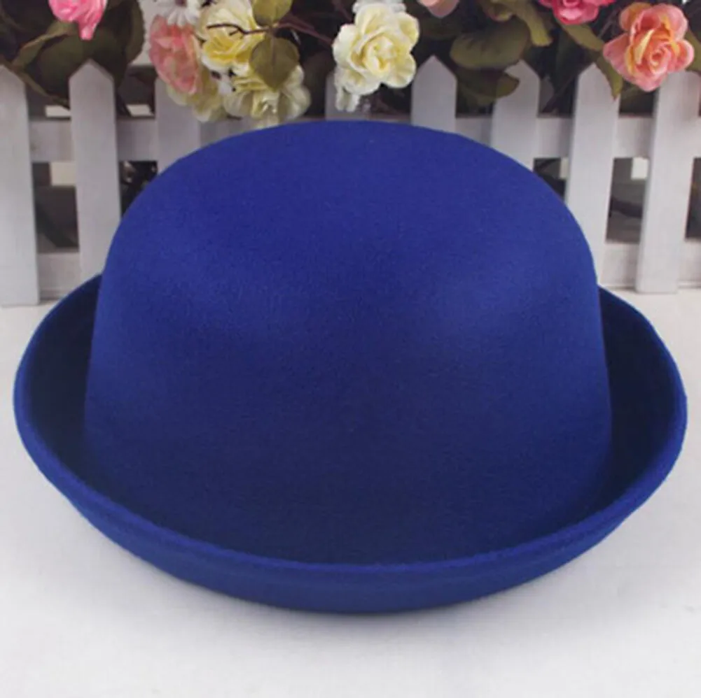 USA Magik Men Women Woolen Roll-up Brim Fedora Bowler Hat