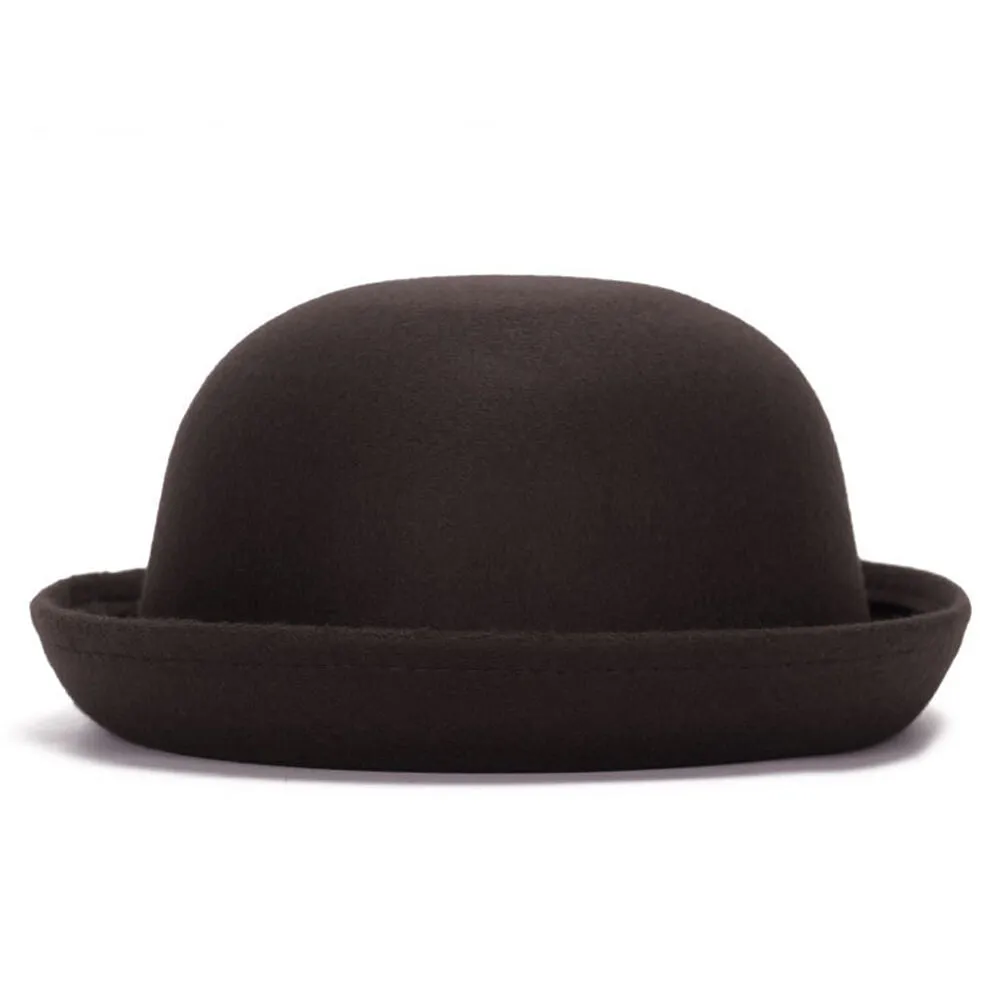 USA Magik Men Women Woolen Roll-up Brim Fedora Bowler Hat