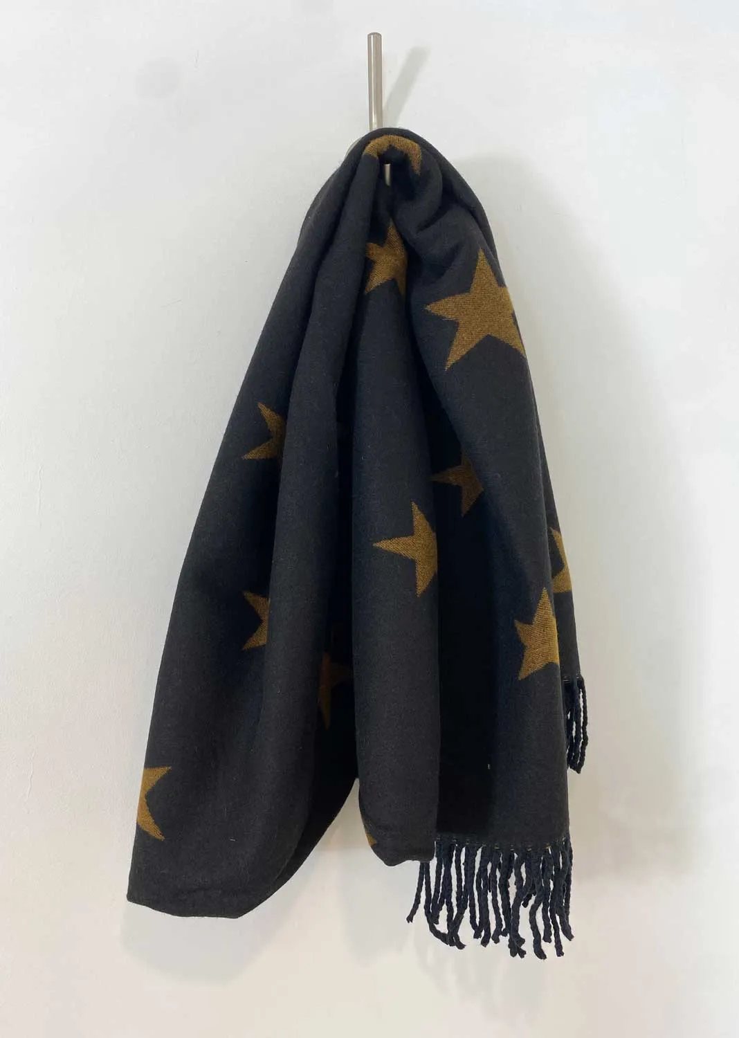 Vega Star Cashmere Scarf in Black