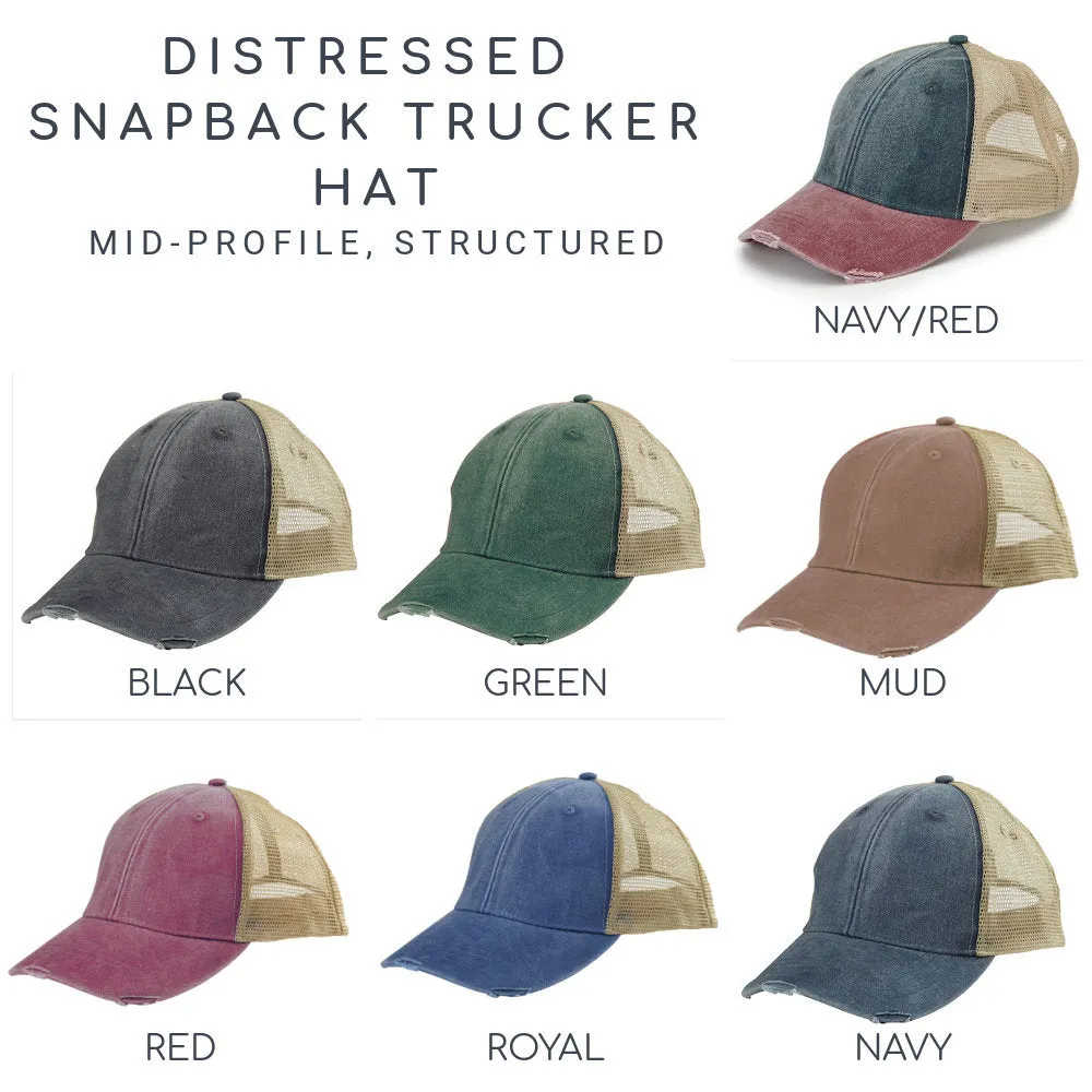 Washington  Hat | Distressed Snapback Trucker | state cap | many color choices