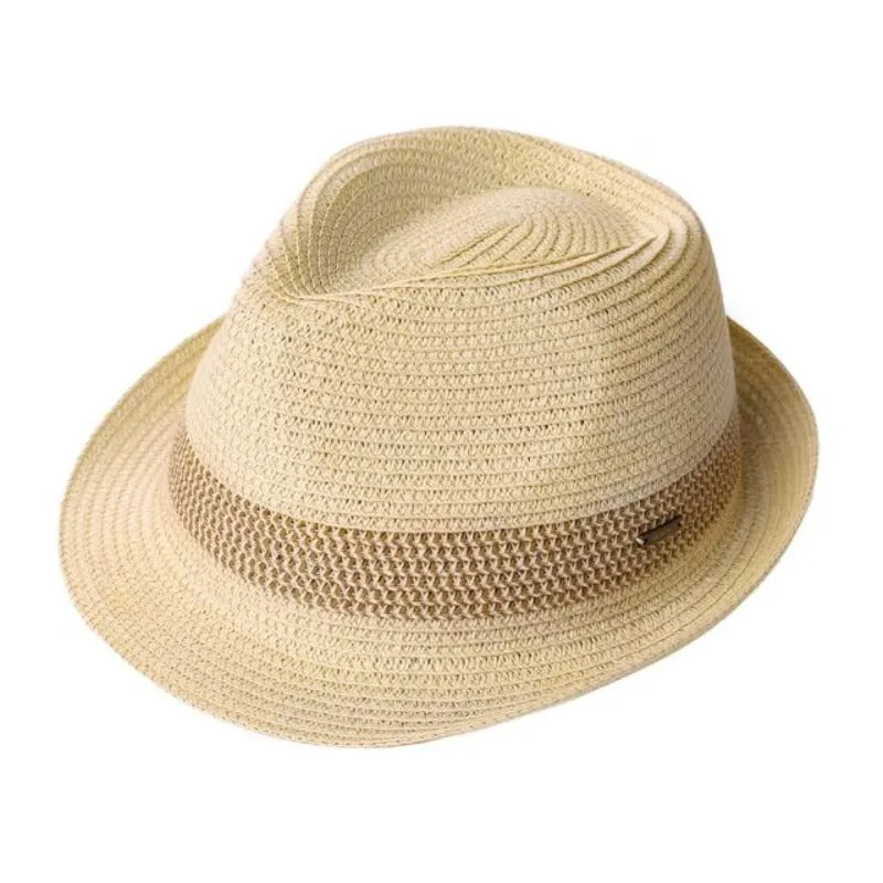 Wide Brim Summer Straw Fedora Beach Hat