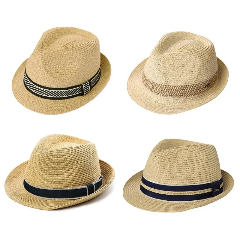 Wide Brim Summer Straw Fedora Beach Hat