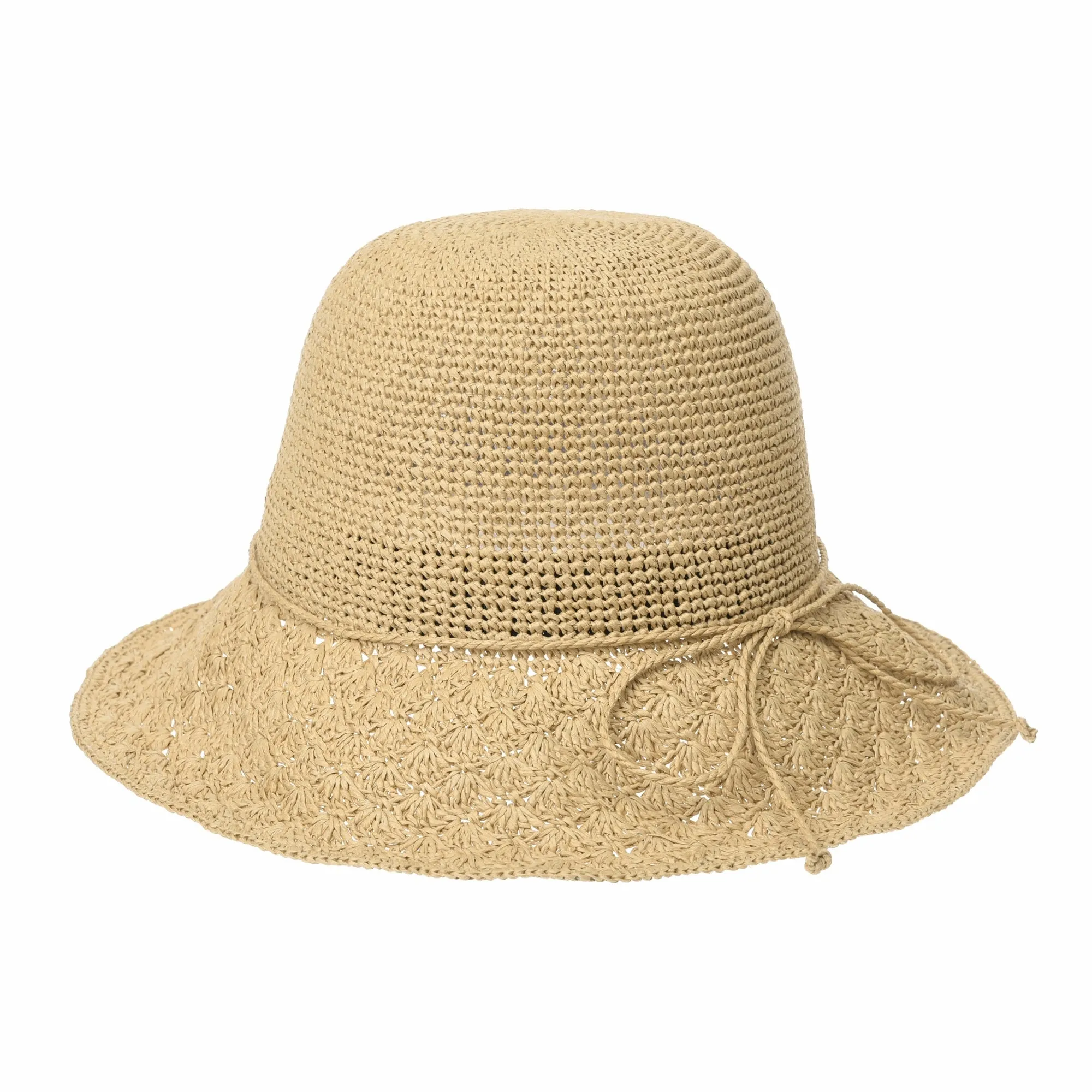 Women Flanging Straw Sun Hat Bocassi Summer Bowler Beach Cap SL8987