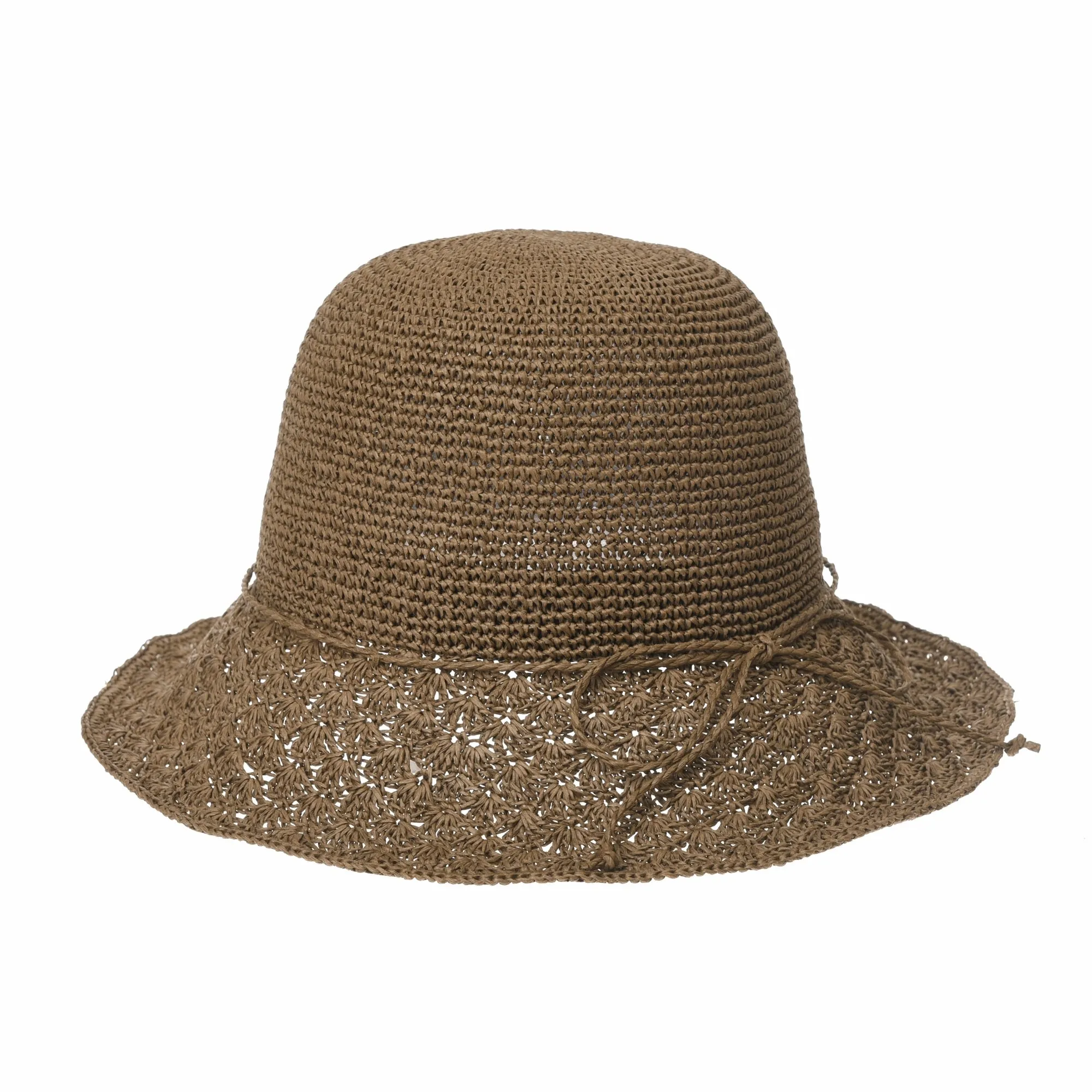 Women Flanging Straw Sun Hat Bocassi Summer Bowler Beach Cap SL8987