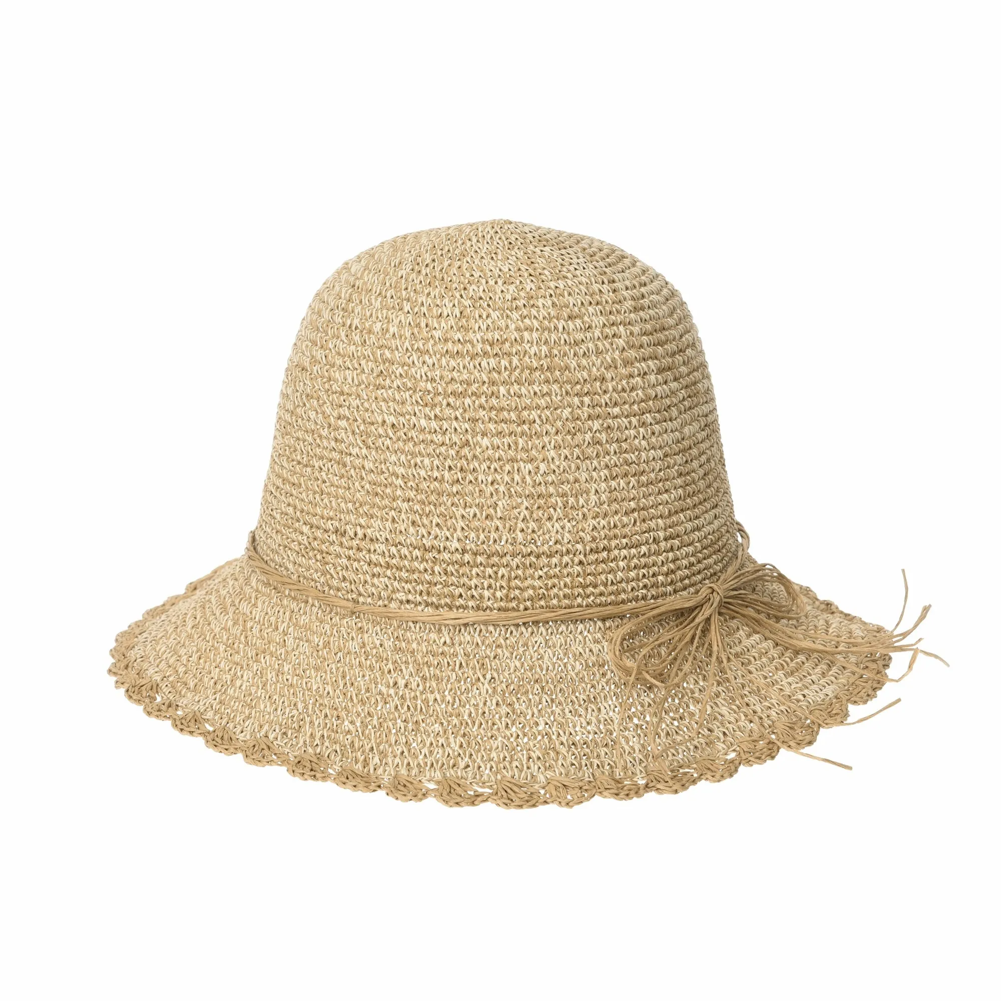 Women Flanging Straw Sun Hat Bocassi Summer Bowler Beach Cap SL8988