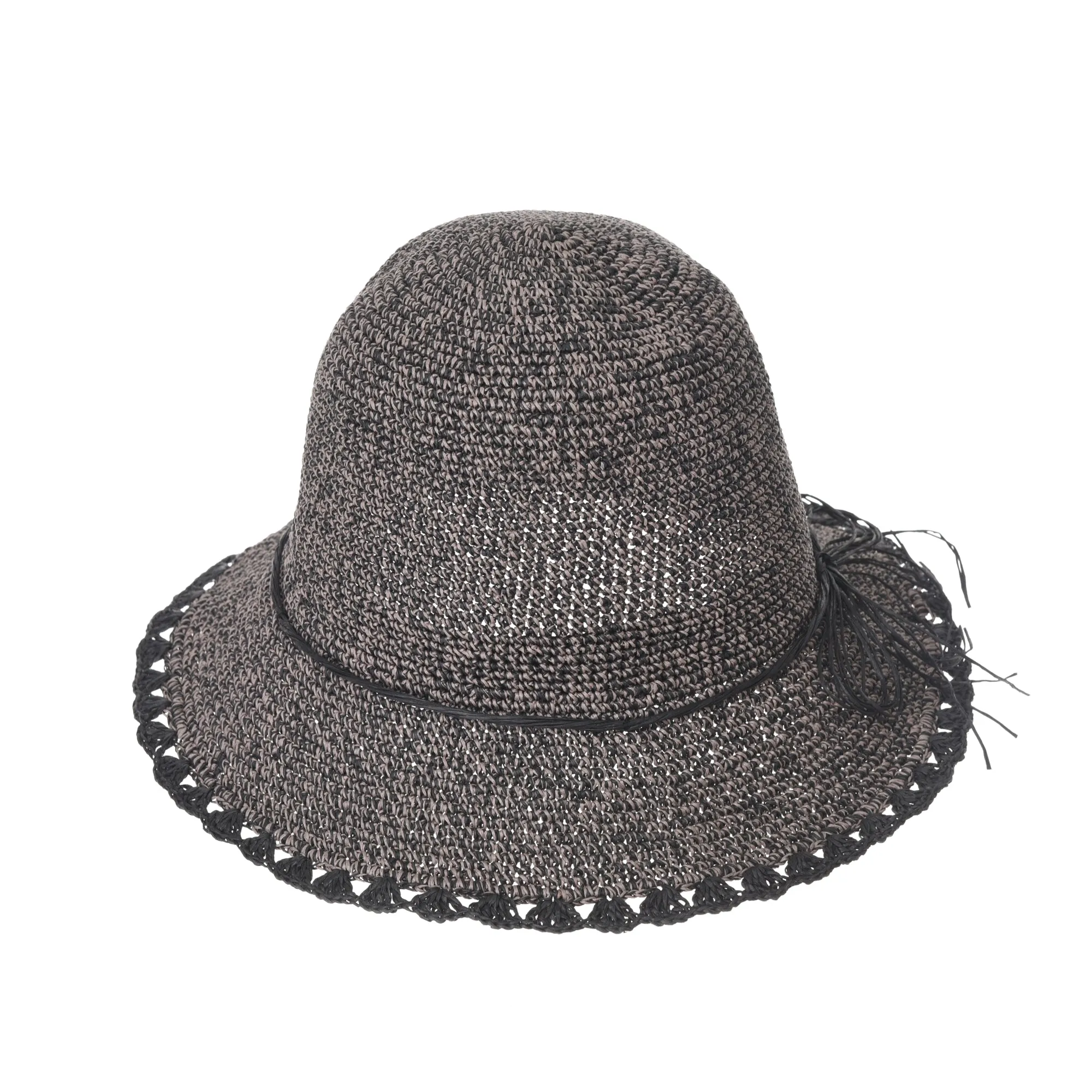 Women Flanging Straw Sun Hat Bocassi Summer Bowler Beach Cap SL8988