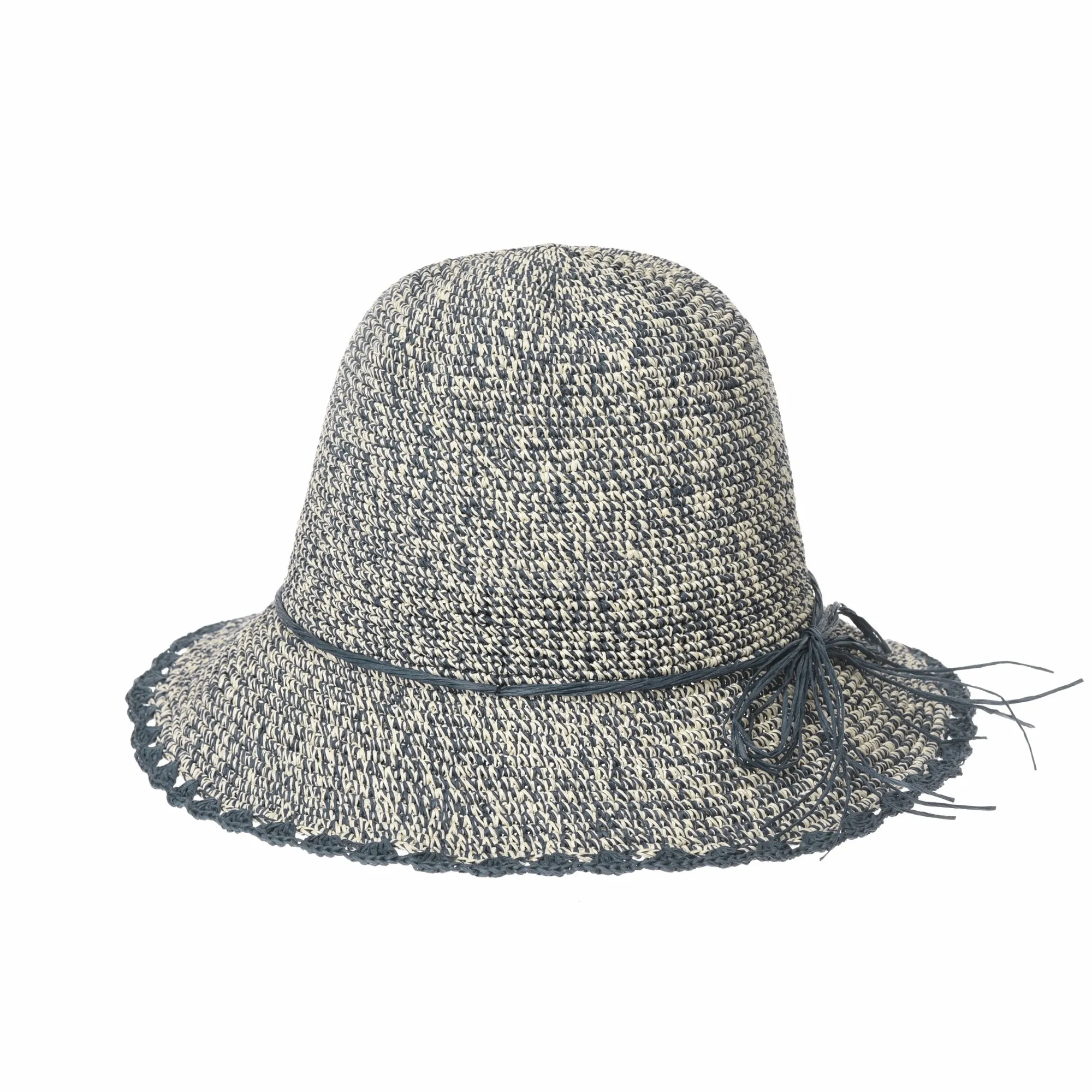 Women Flanging Straw Sun Hat Bocassi Summer Bowler Beach Cap SL8988