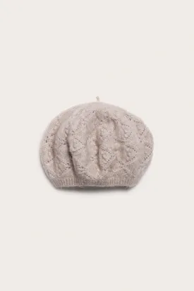 Women's beige knitted beret