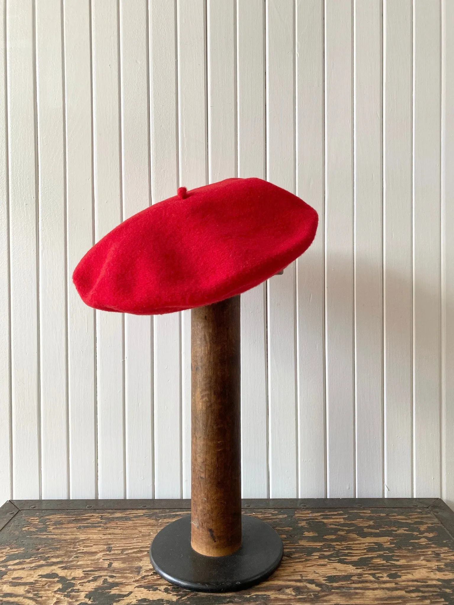 Wool Beret Hat Red