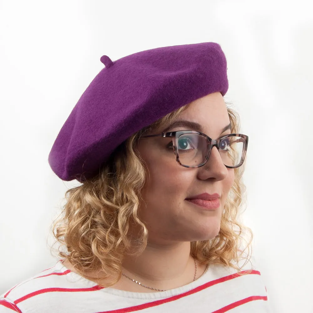 Wool Beret - Purple