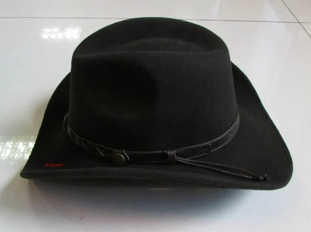 Wool Bowler Hat / Male Fedoras Cowboy Cap / Wide Brim Men's Rock Fashion / Rave outfits