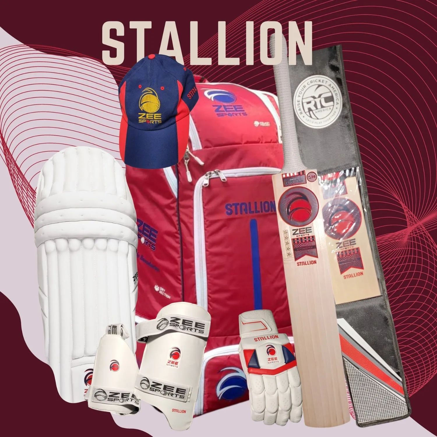 Zee Sports Complete Kit Premium 5-Star Stallion Batsman Bundle